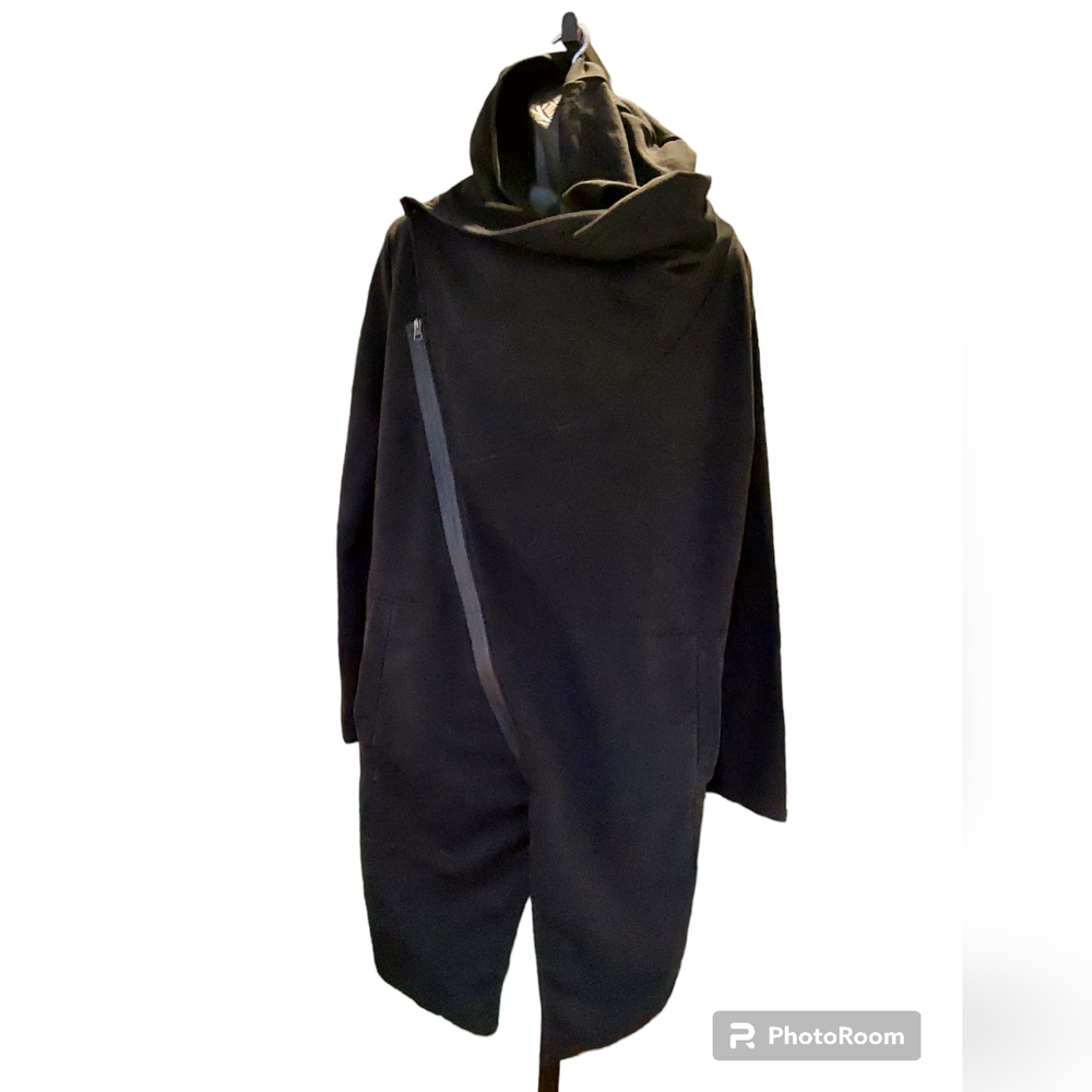 BatNorton Men Assymetric Hoodie Void Black Jacket Snap Button Punk Morph Sz L
